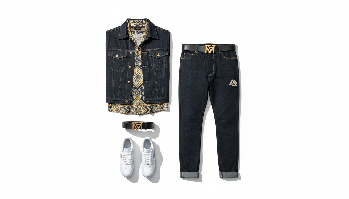 Denim 2-Piece Set Front View